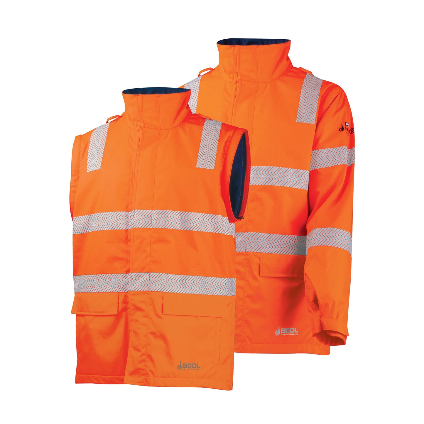 FR PPE3 Hi-Vis Parka with Zip-Off Sleeves and Segmented FR Tape