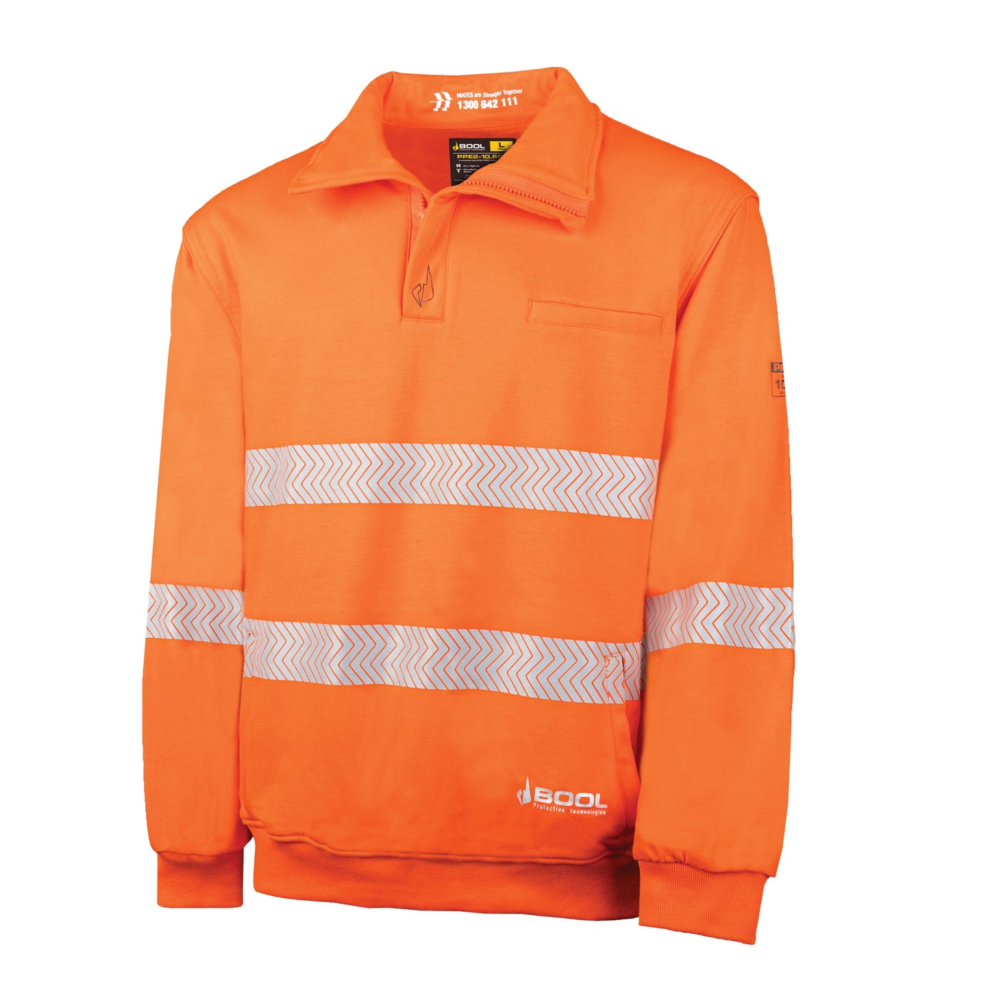 FR PPE2 Hi-Vis Water Repellent Fleece Jumper with Segmented FR Reflective Tape