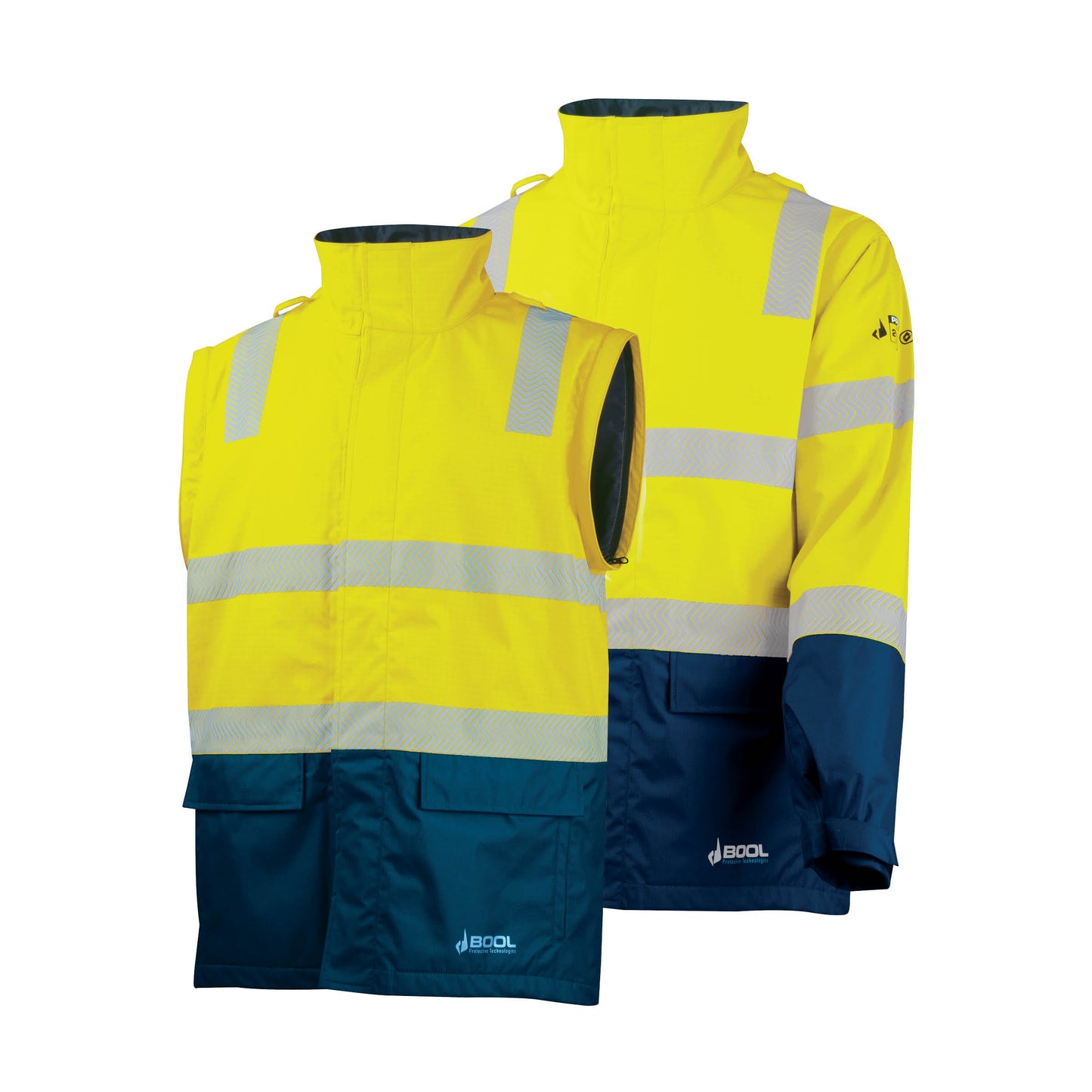 FR PPE3 Hi-Vis Parka with Zip-Off Sleeves and Segmented FR Tape