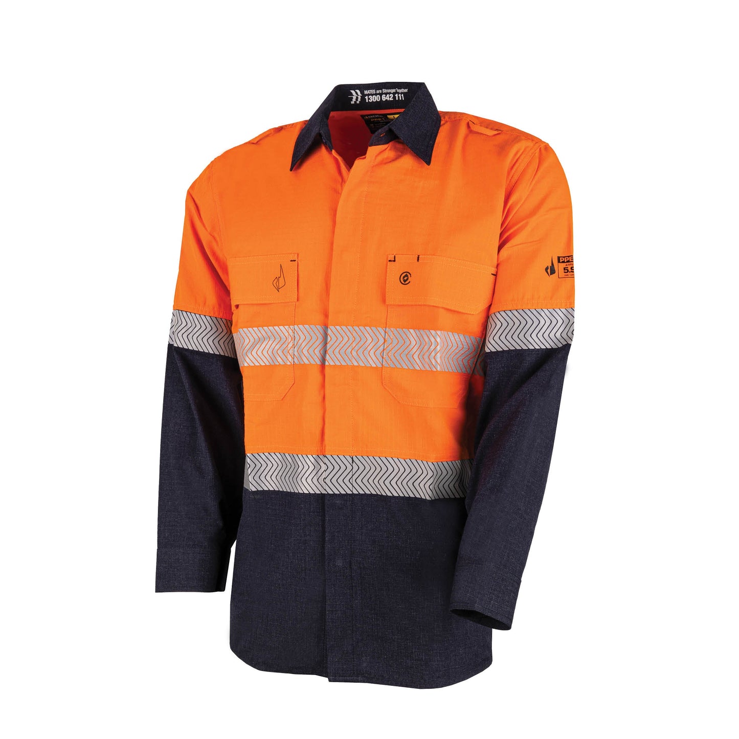Ultra-lightweight PPE1 Two Tone FR Shirt with Segmented FR Reflective Tape