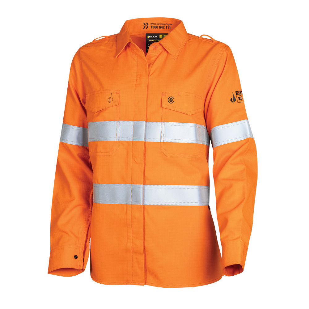 Womens Lightweight PPE2 FR Shirt with Loxy Reflective Tape