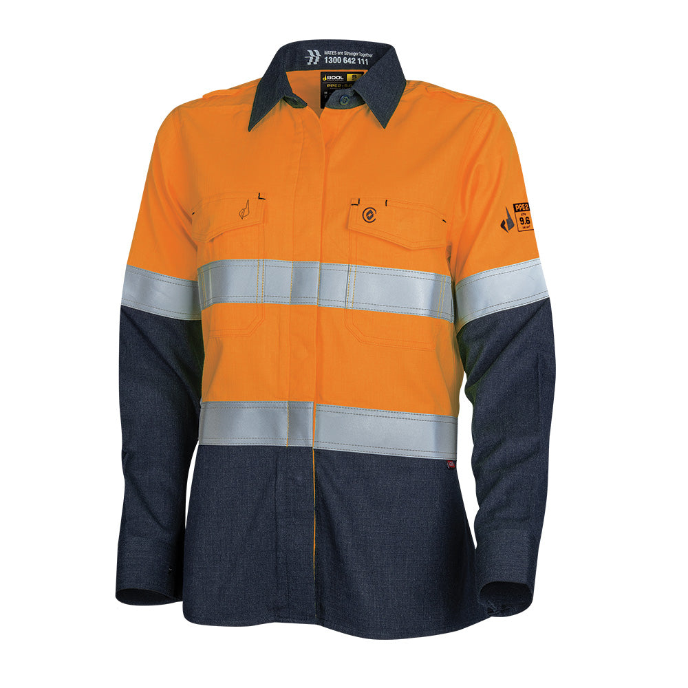 Womens Lightweight PPE2 FR Shirt with Loxy Reflective Tape