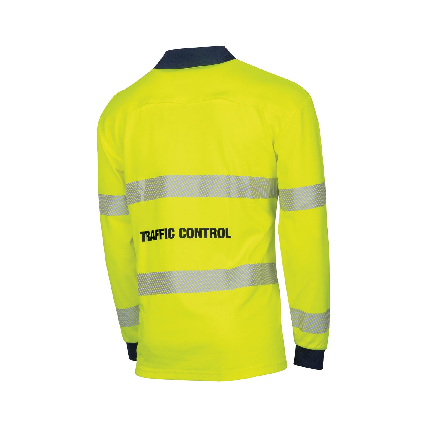 Poly Cotton Traffic Control L/S Hi-Vis Segmented Reflective Tape Polo Shirt