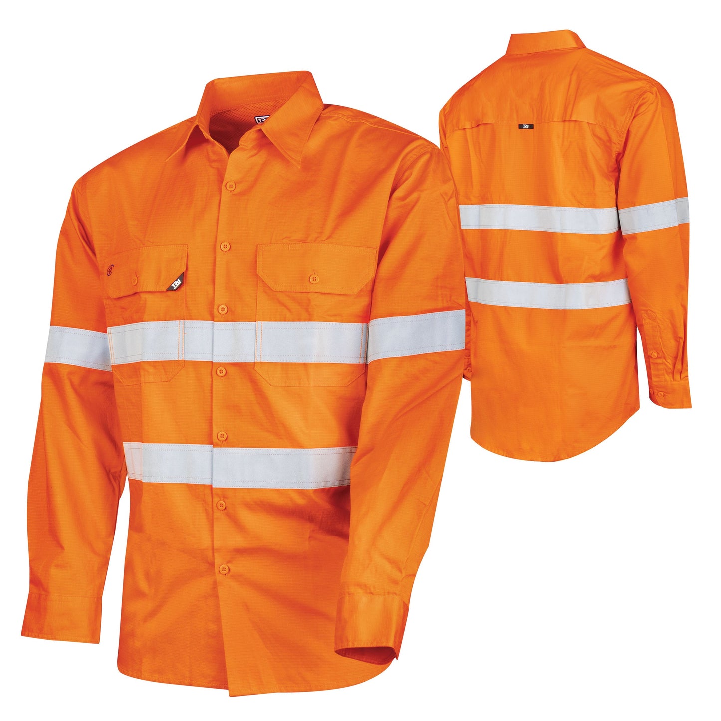 Ripstop L/S Vented Hi-Vis Cotton Shirt With Reflective Tape