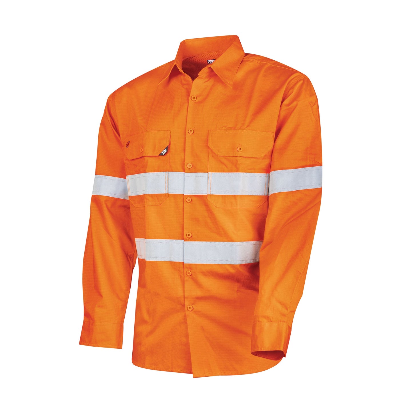 Ripstop L/S Vented Hi-Vis Cotton Shirt With Reflective Tape