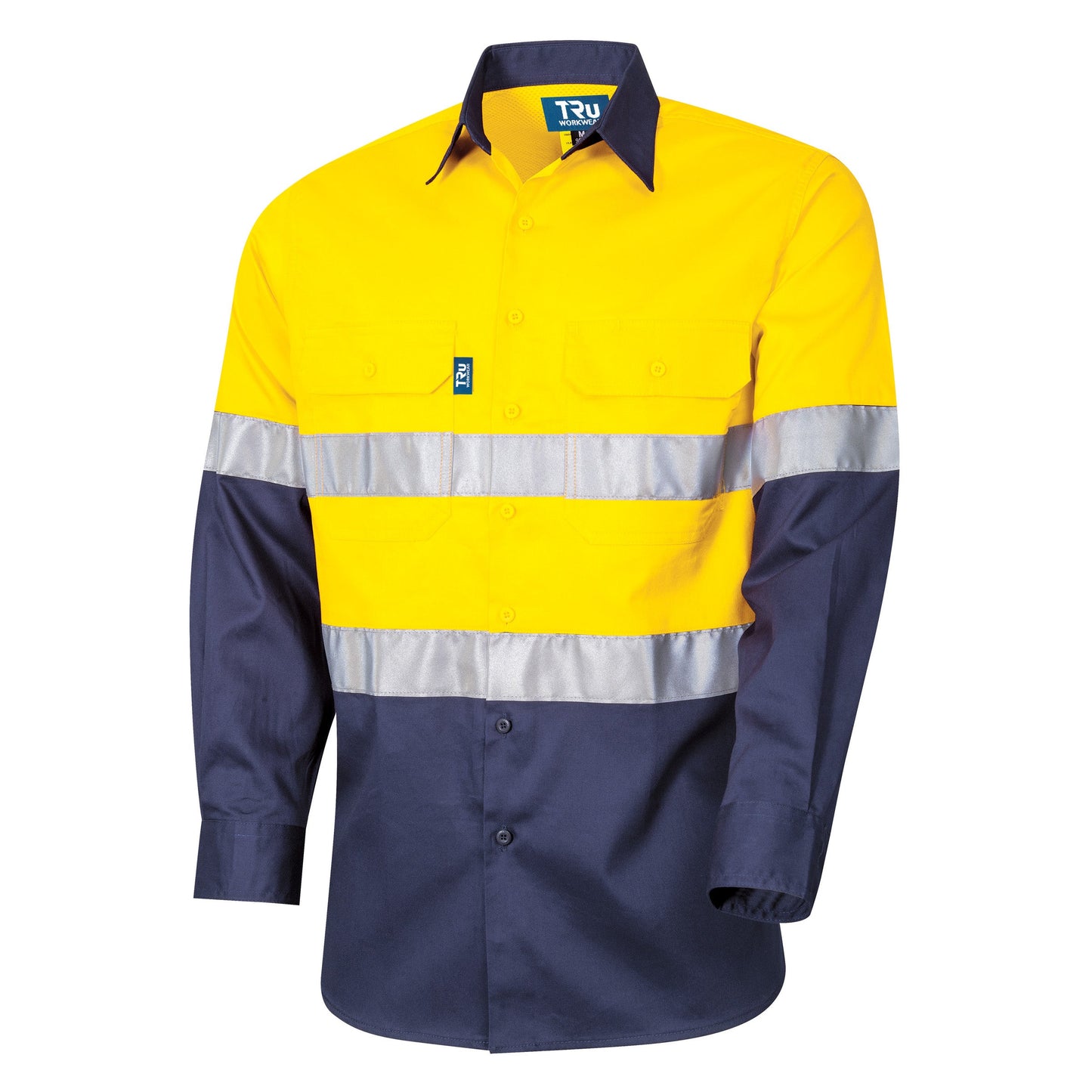 Regular Weight L/S Cotton Hi-Vis Shirt with Reflective Tape