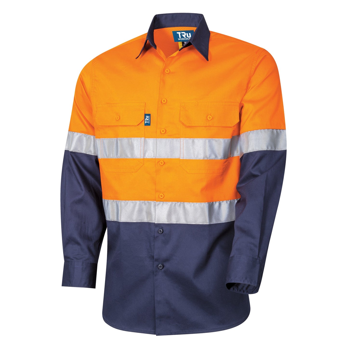 Regular Weight L/S Cotton Hi-Vis Shirt with Reflective Tape