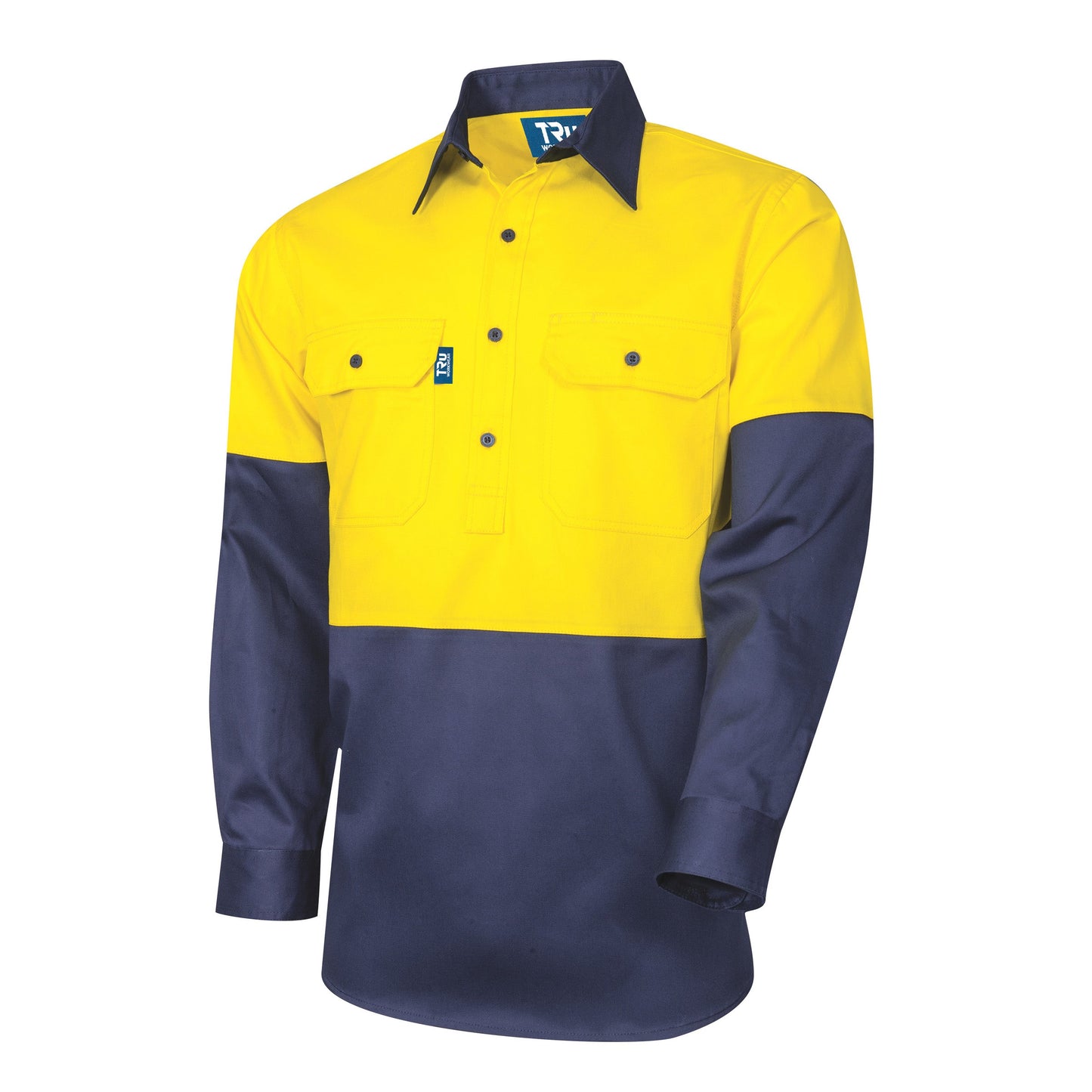Regular Weight L/S Cotton Closed Front Hi-Vis Shirt