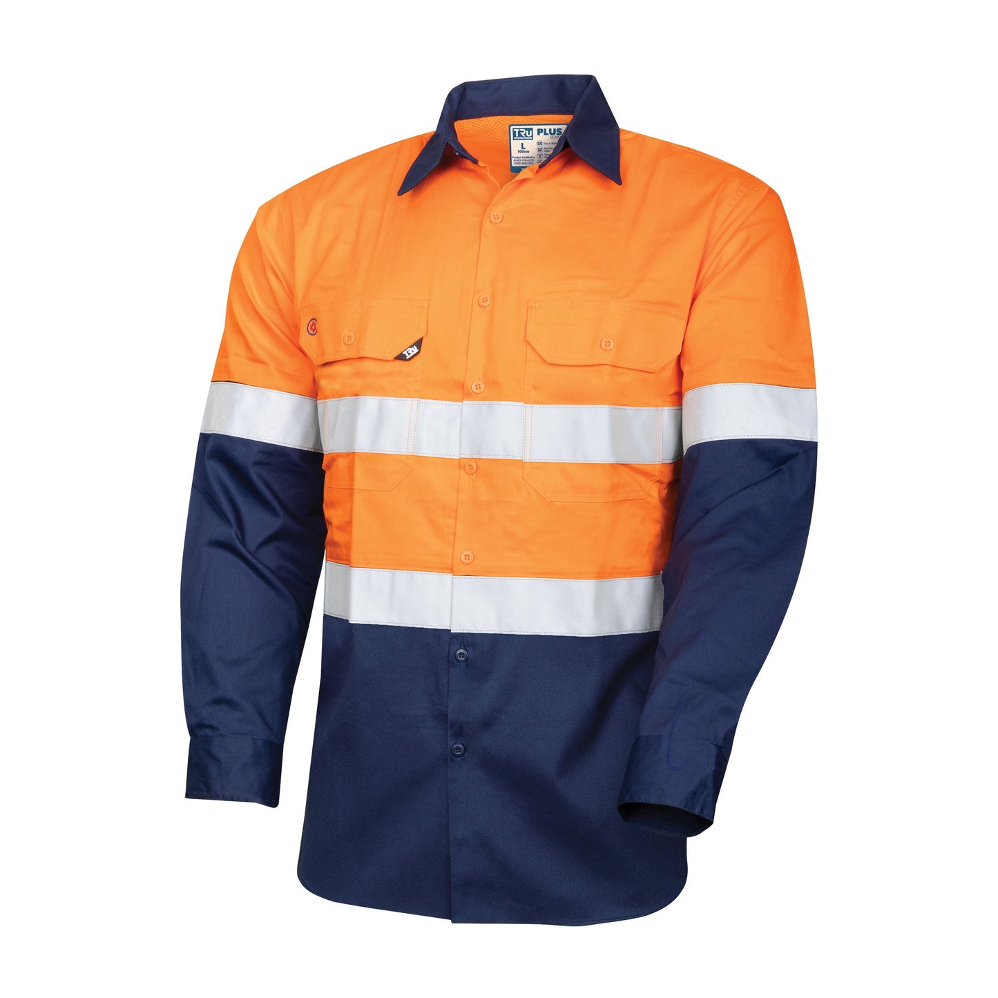 Lightweight Vented L/S Hi-Vis Drill Shirt with Reflective Tape