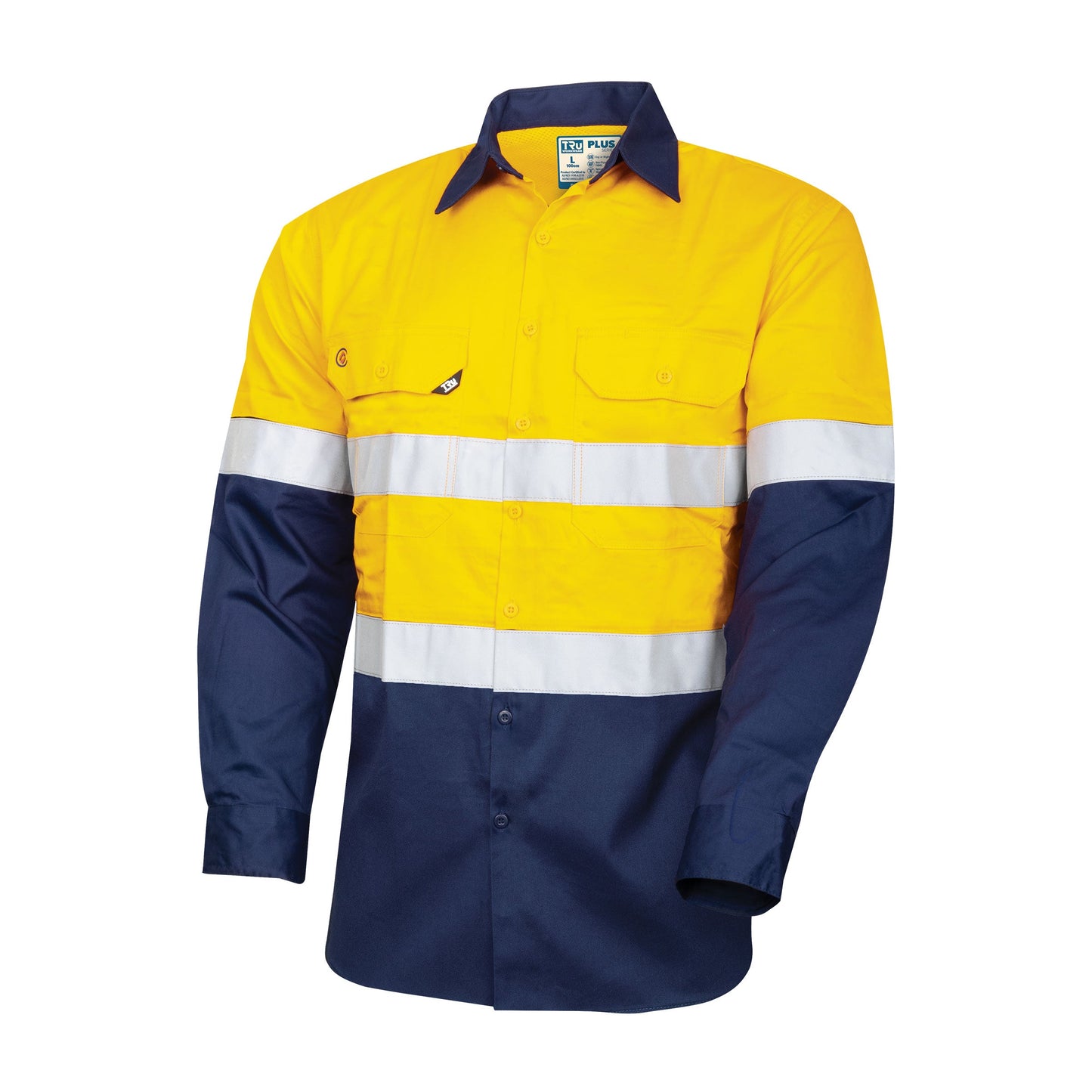 Lightweight Vented L/S Hi-Vis Drill Shirt with Reflective Tape