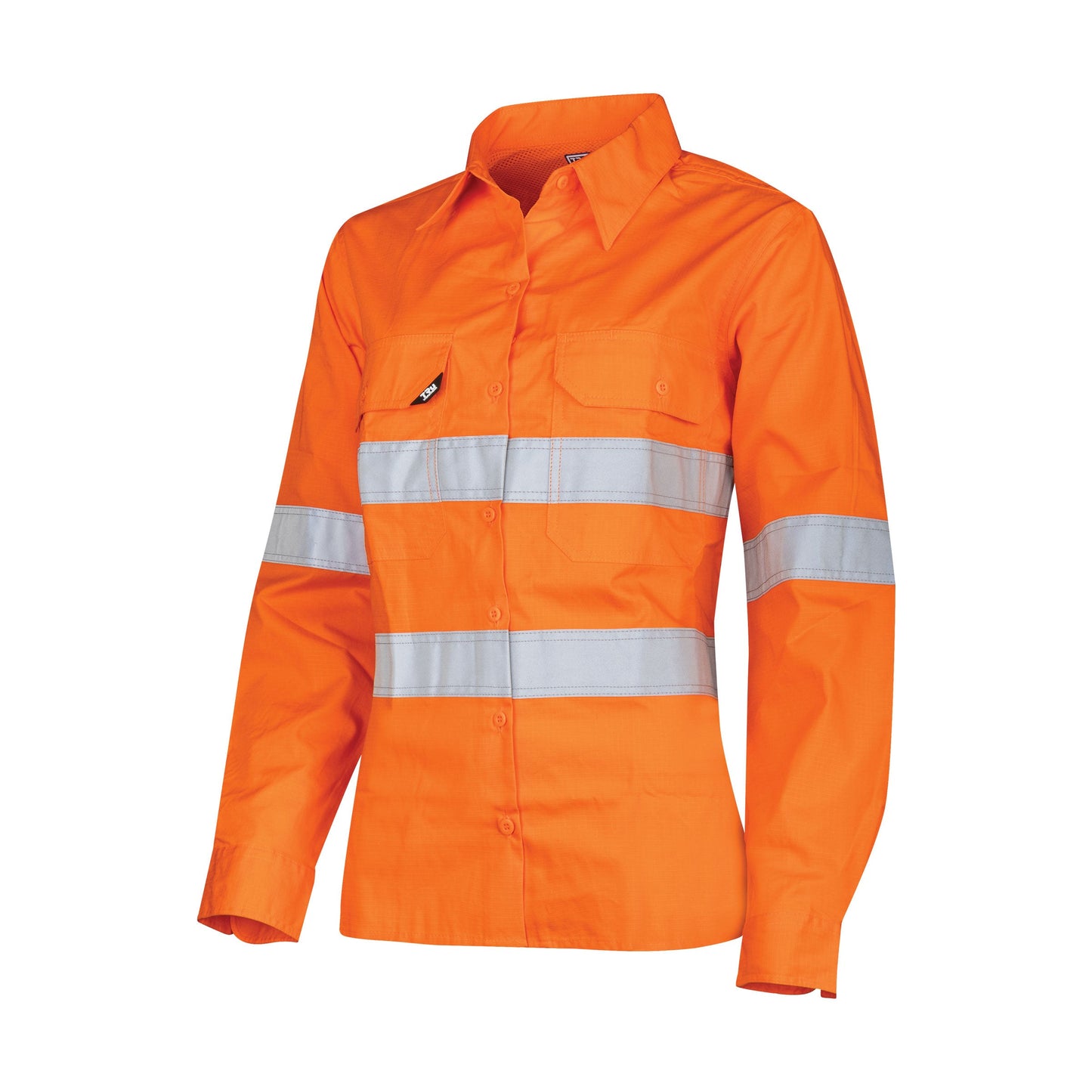 Womens Ripstop Vented L/S Hi-Vis Shirt With Reflective Tape