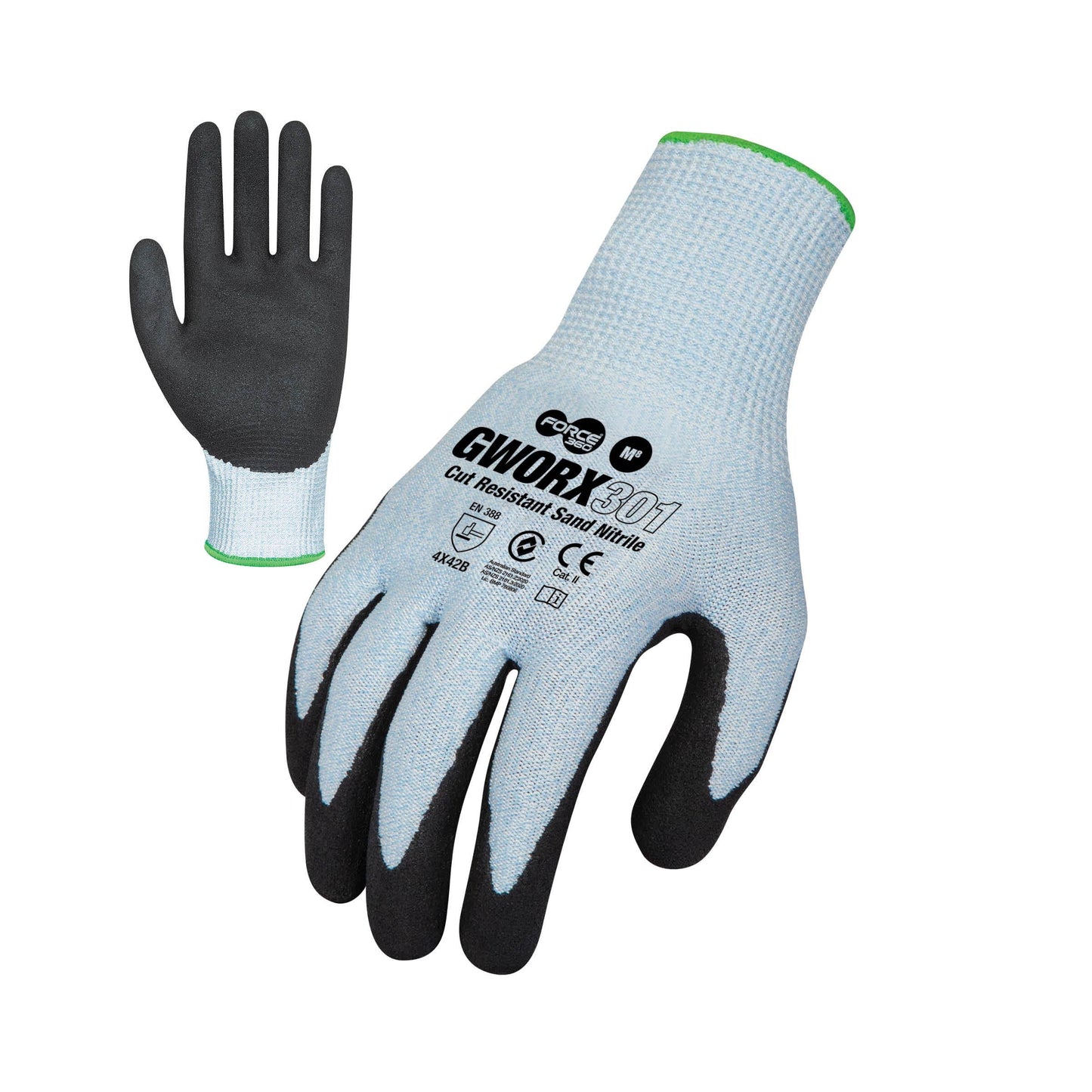 Force360 Worx Cut 3 Sand Nitrile Coated Glove