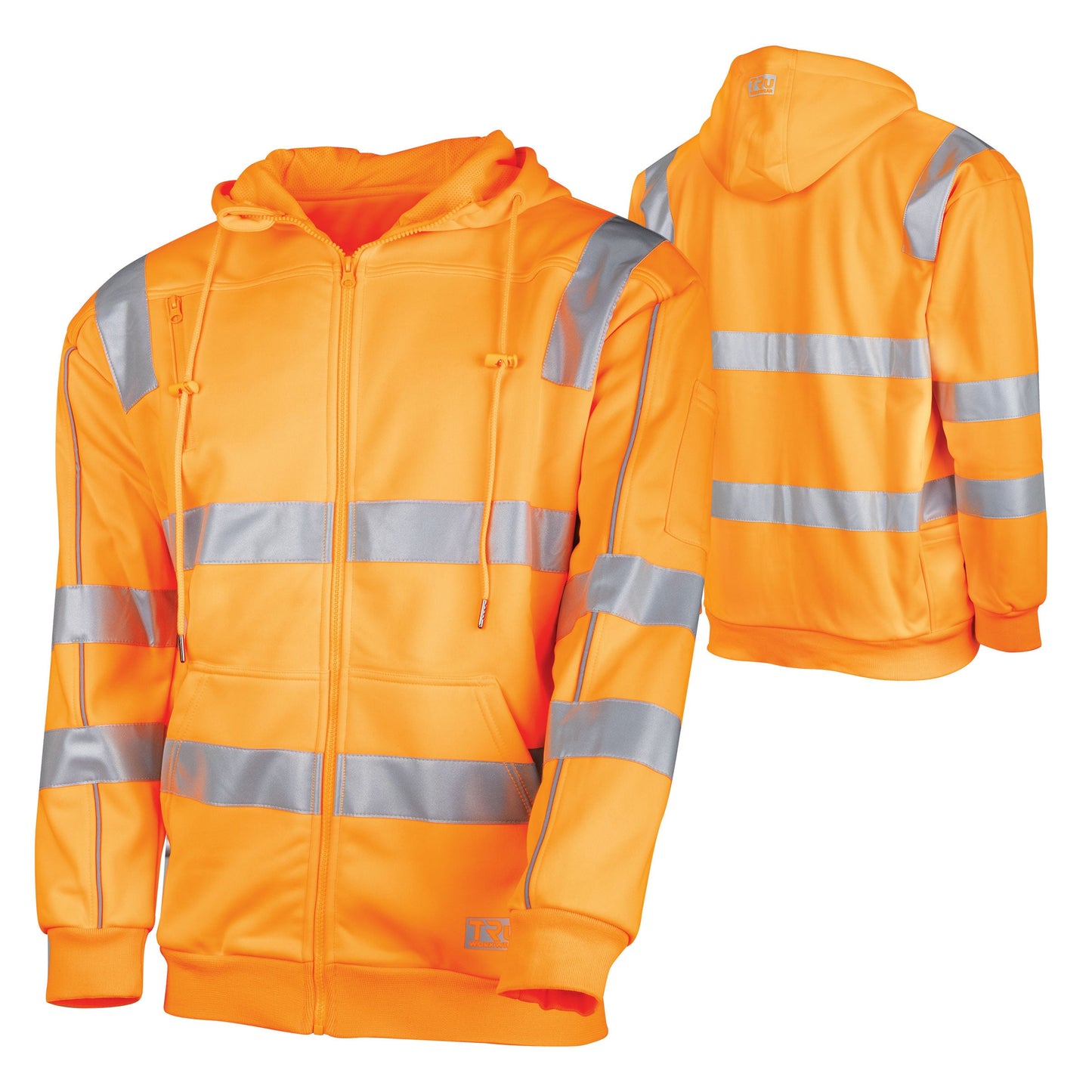 Fleece Polyester Water Repellent Hoodie with Reflective Tape - VIC Rail