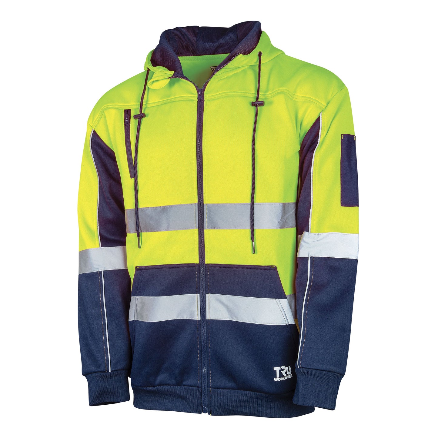 Two-Tone Fleece Hoodie with Reflective Tape