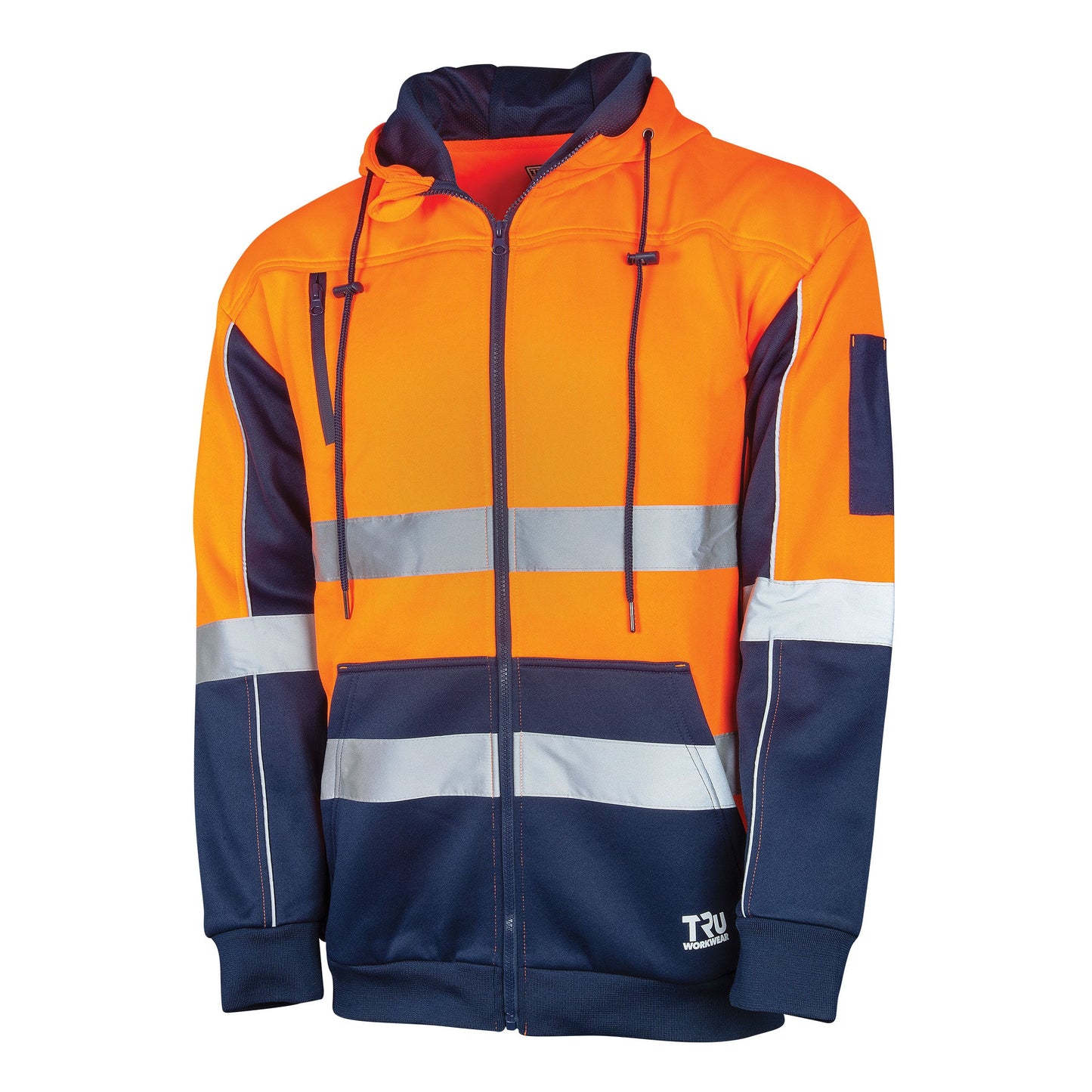 Two-Tone Fleece Hoodie with Reflective Tape