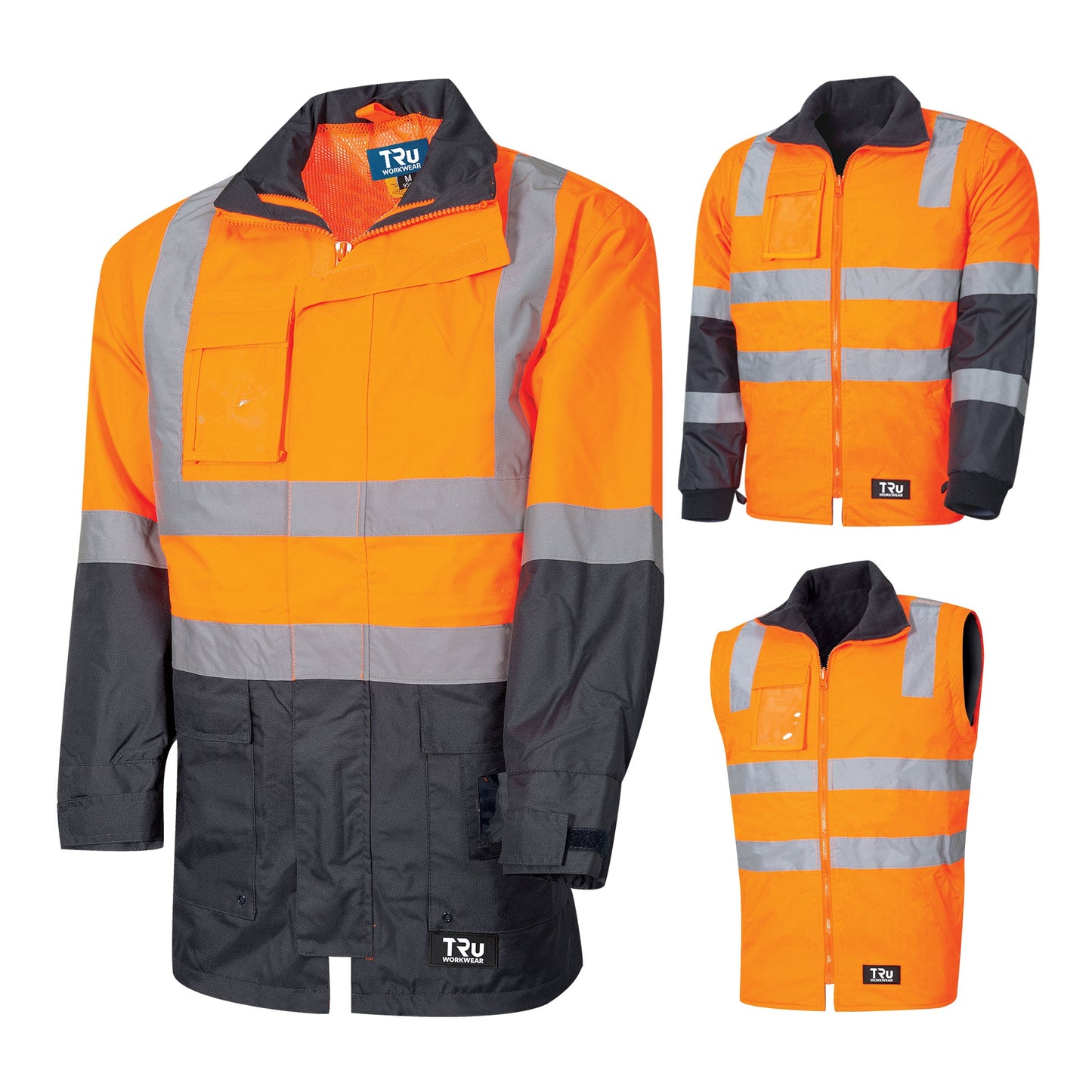 6 in 1 Rain Jacket Combo with Reflective Tape