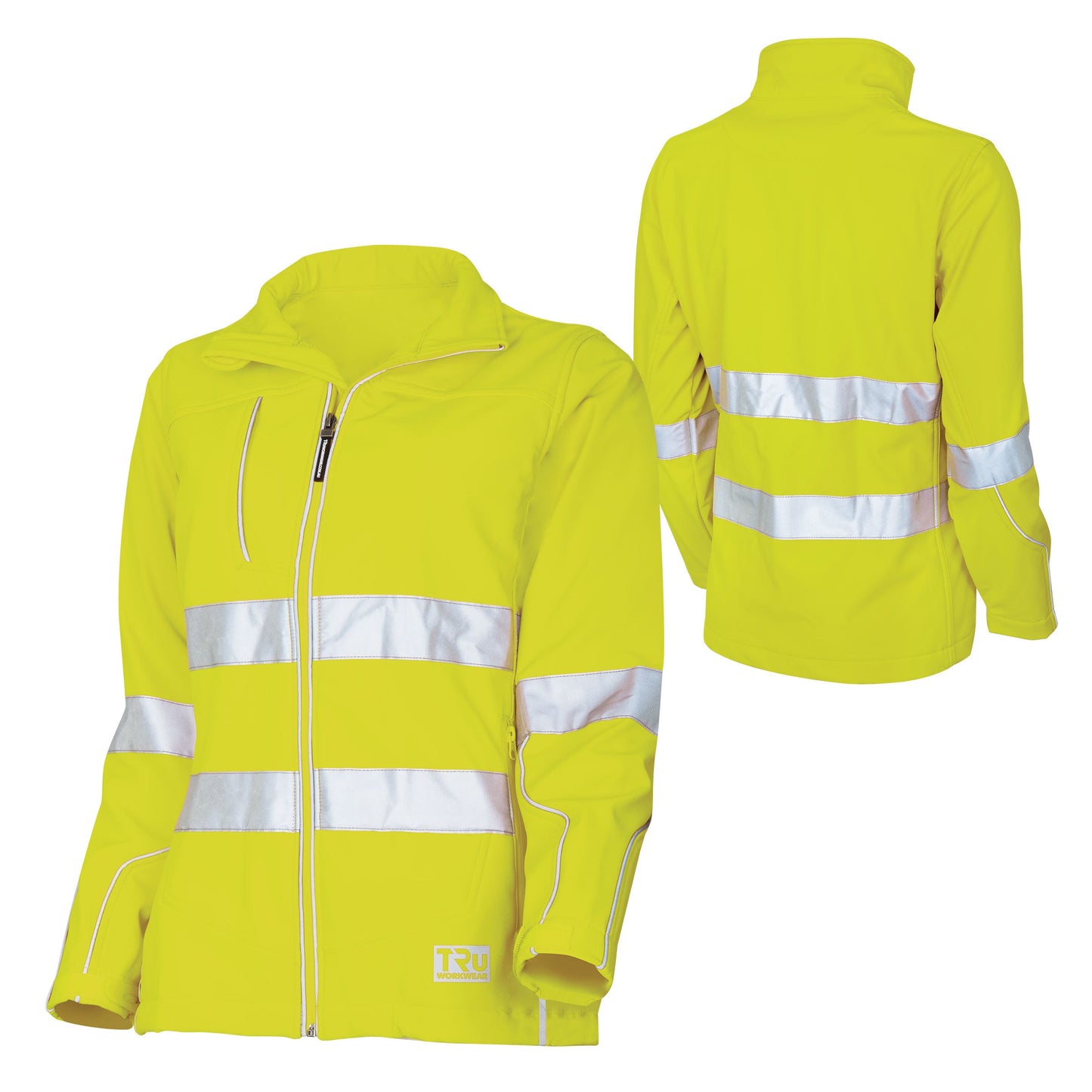 Womens Softshell Full Zip Jacket with Reflective Tape