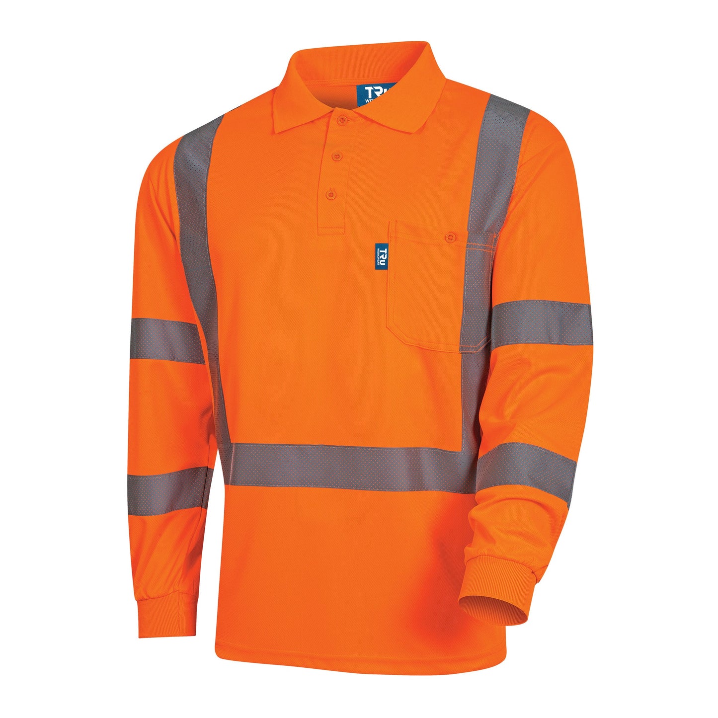 Mircomesh L/S Hi-Vis Polo NSW Rail Shirt with Perforated Reflective Tape