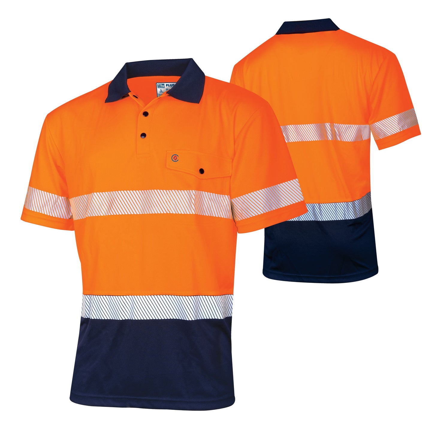 Recycled Anti-Microbial Micromesh S/S Two Tone Hi-Vis Polo Shirt With Segmented Tape