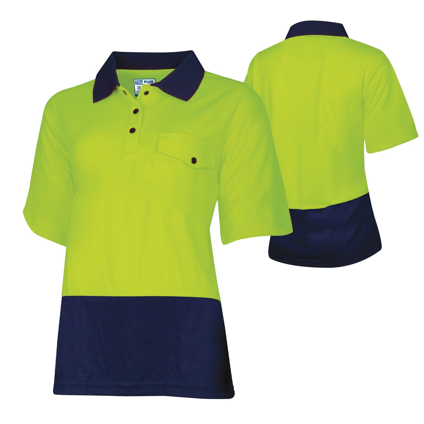 Recycled Womens Anti-Microbial Micromesh S/S Two Tone Hi-Vis Polo Shirt
