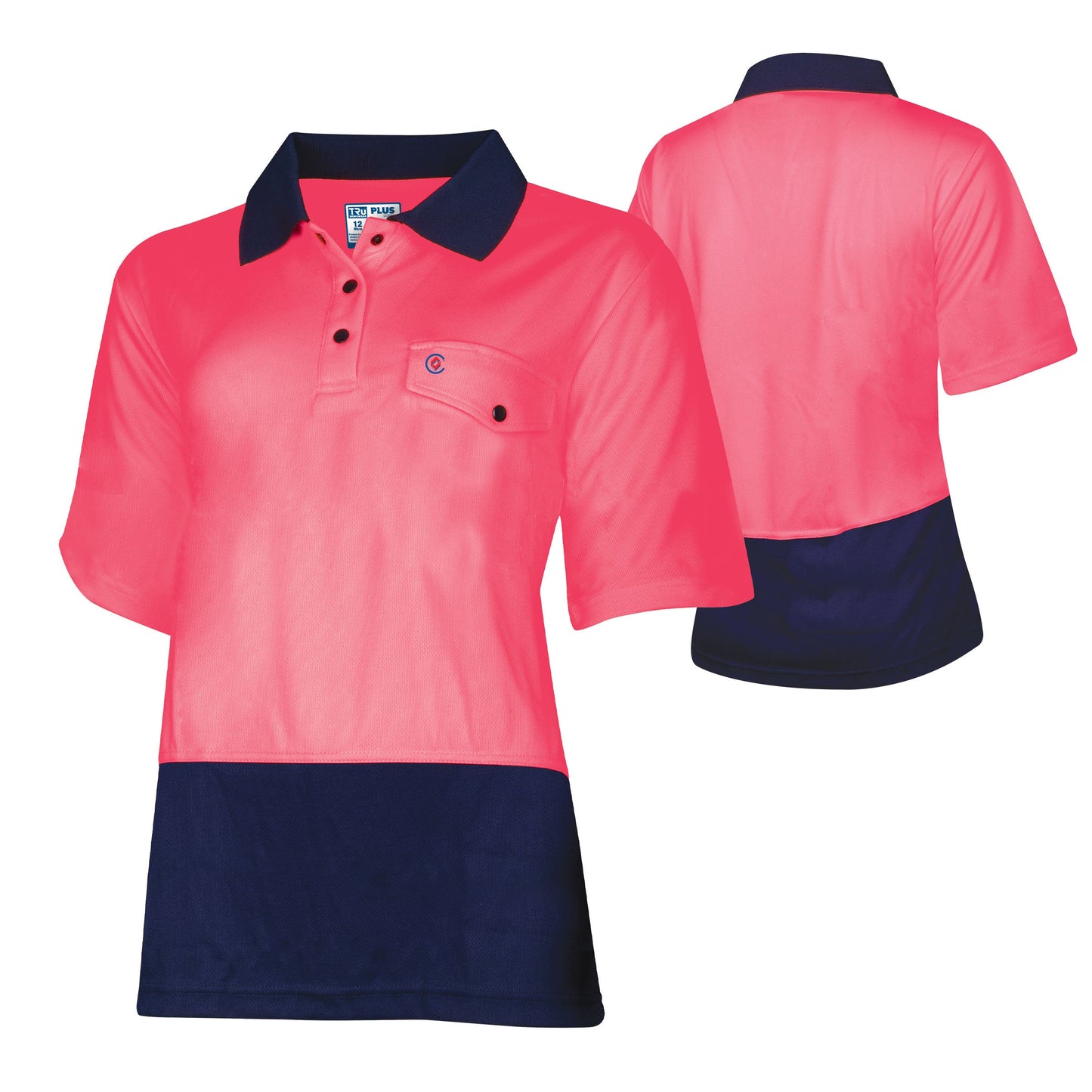 Recycled Womens Anti-Microbial Micromesh S/S Two Tone Hi-Vis Polo Shirt