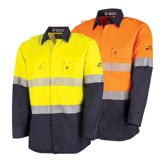 Ultra-lightweight PPE2 Two Tone FR Shirt with Segmented FR Reflective Tape