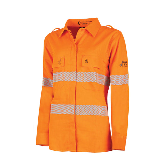 Womens Ultra-lightweight PPE2 FR Shirt with Segmented FR Reflective Tape