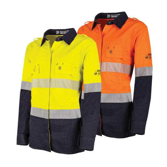 Womens Ultra-lightweight PPE2 Two Tone FR Shirt with Segmented FR Reflective Tape