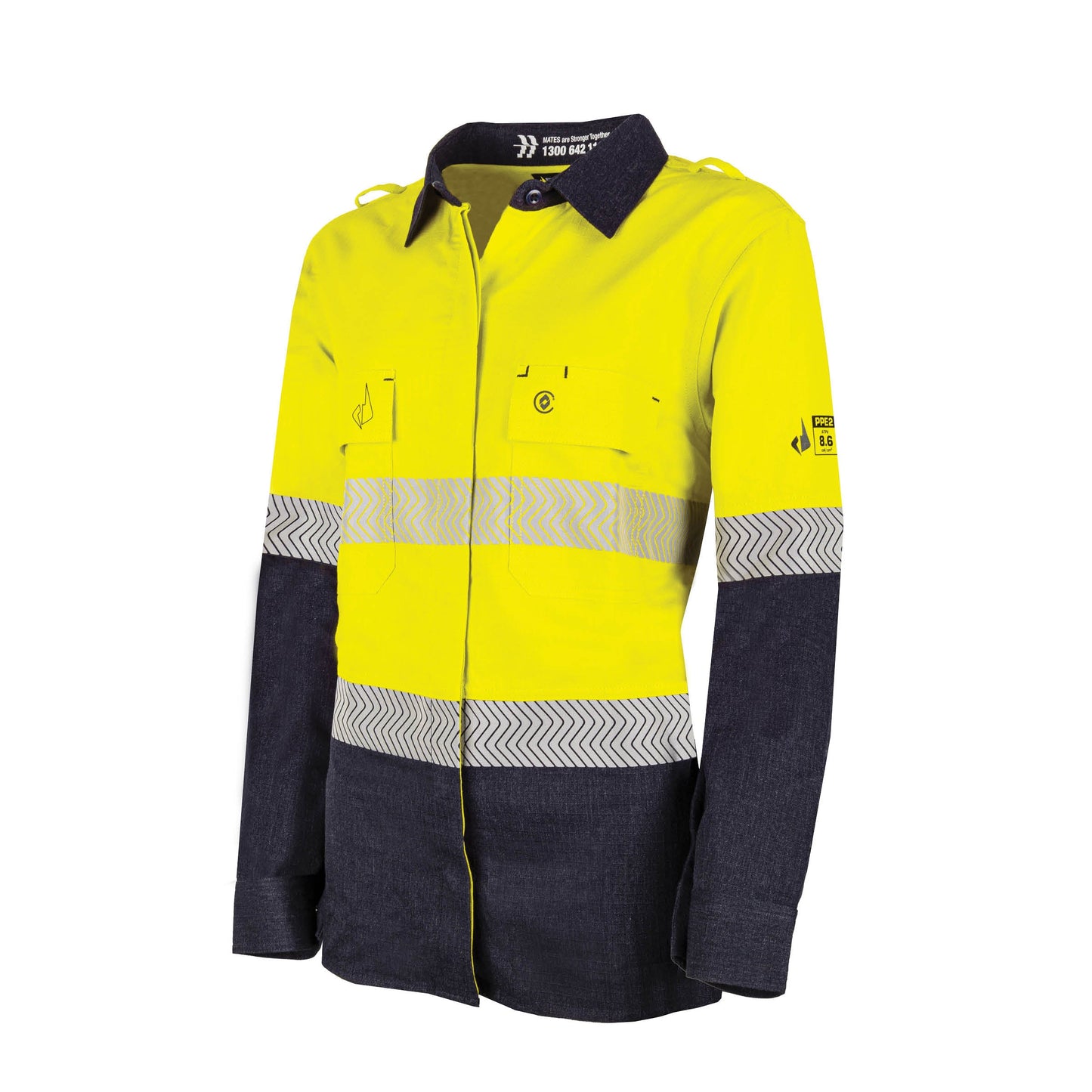 Womens Ultra-lightweight PPE2 Two Tone FR Shirt with Segmented FR Reflective Tape