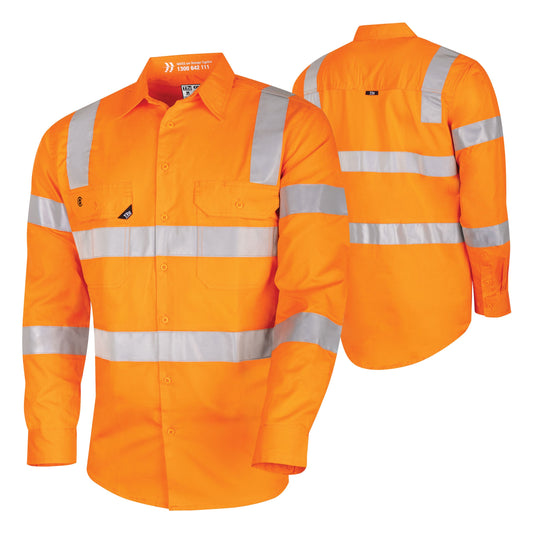 Lightweight VIC Rail Hi-Vis Drill Shirt with Reflective Tape