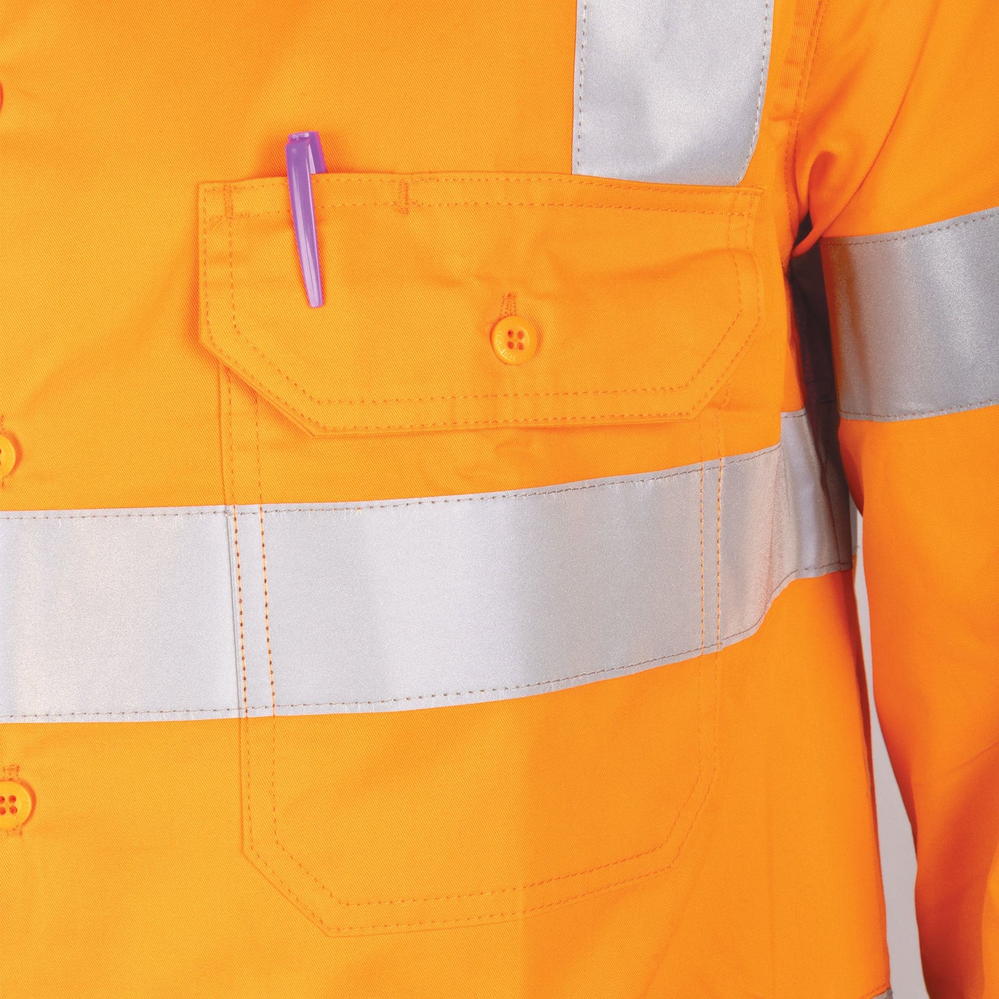 Lightweight VIC Rail Hi-Vis Drill Shirt with Reflective Tape