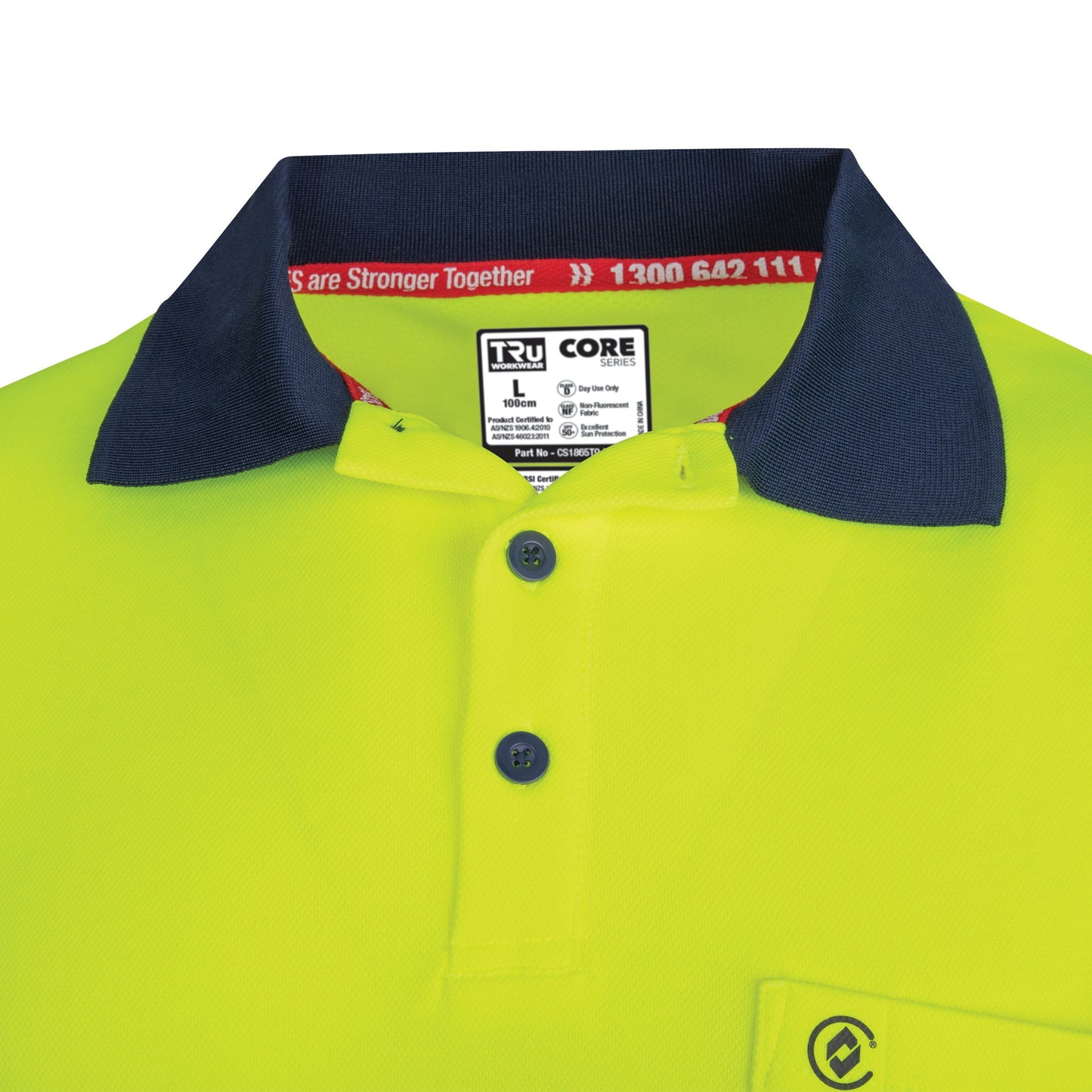 Poly Cotton Traffic Control L/S Hi-Vis Segmented Reflective Tape Polo Shirt