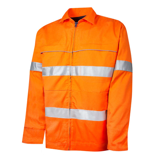 Midweight Hi-Vis Cotton Drill Jacket with Reflective Tape