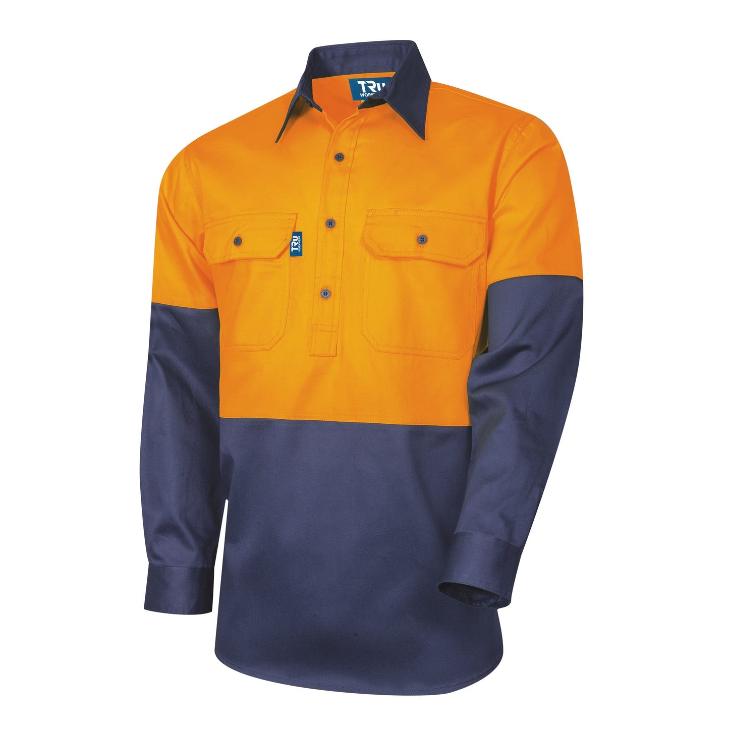 Regular Weight L/S Cotton Closed Front Hi-Vis Shirt