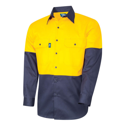 Lightweight Vented Long Sleeve Hi-Vis Drill Shirt
