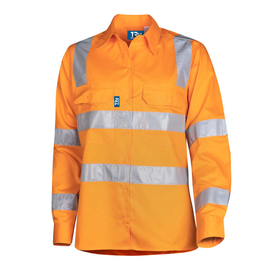 VIC Rail Lightweight Vented L/S Hi-Vis Drill Shirt with Reflective Tape