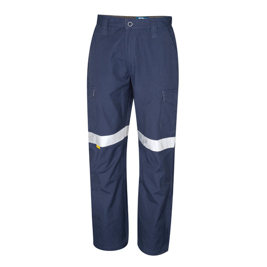 Midweight Cotton Cargo Trousers with Reflective Tape