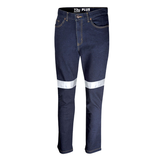 Stretch Denim Jeans with Reflective Tape