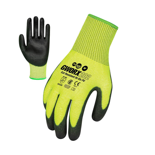 Force360 Worx Cut 5 PU Hi Vis Glove