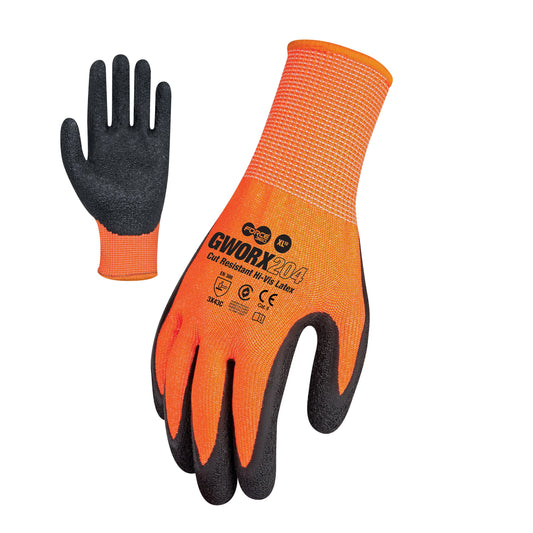 Force360 Worx Cut 5 HI-Vis Latex Gloves