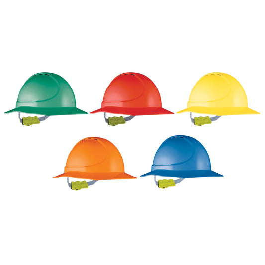 Force360 GT11 ABS Vented Broad Brim Hard Hat with Ratchet Harness Kit - Mixed Colours (10 Units)