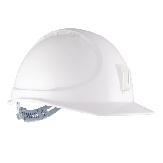 Force360 GTE10 ABS Non-Vented Miners Hard Hat with Slide Lock Harness, Type1+ Poly Miners Bracket