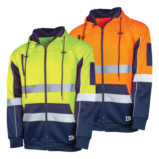 Two-Tone Fleece Hoodie with Reflective Tape
