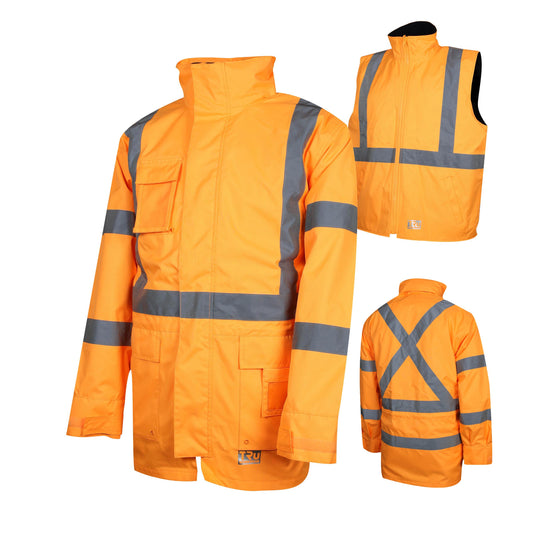 4 in 1 Polyester Oxford Jacket with Reflective Tape - NSW Rail