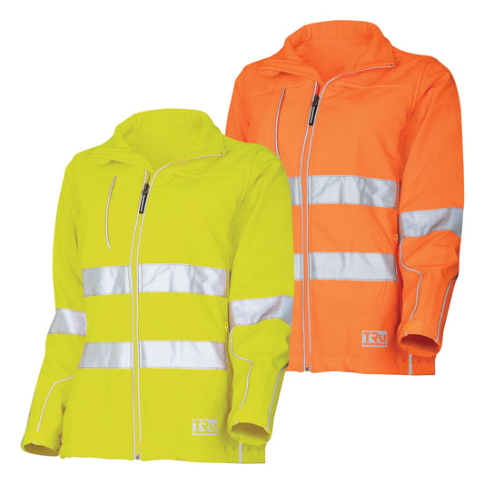 Womens Softshell Full Zip Jacket with Reflective Tape