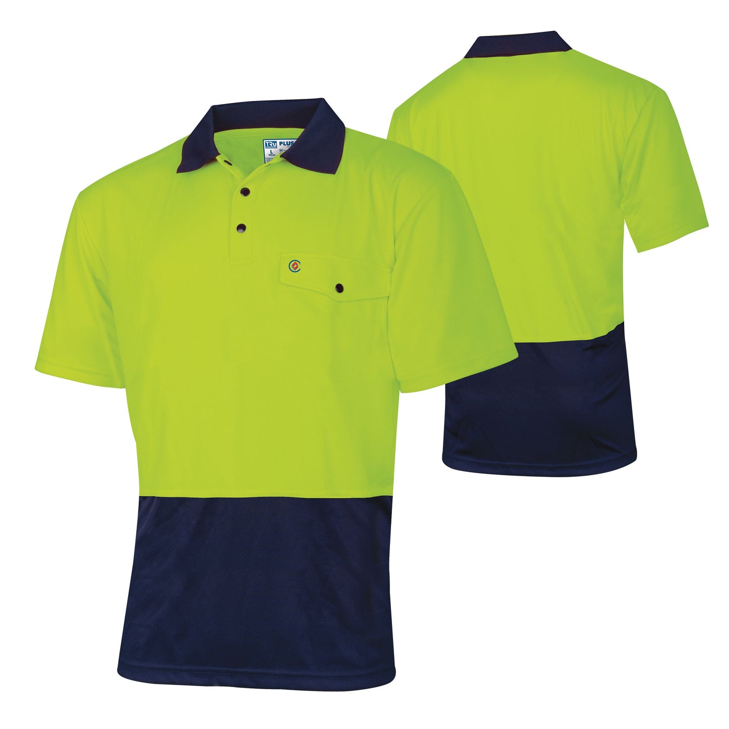 Recycled Anti-Microbial Micromesh S/S Two Tone Hi-Vis Polo Shirt